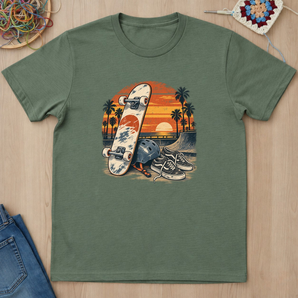 T-shirt mockup — Military Green