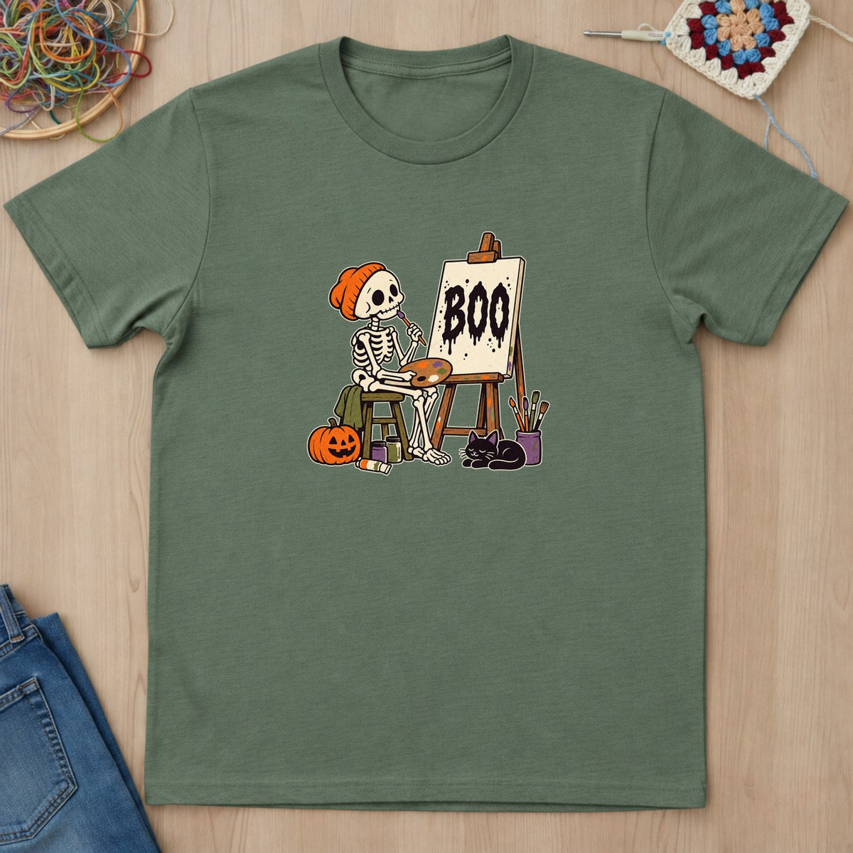 T-shirt mockup — Military Green