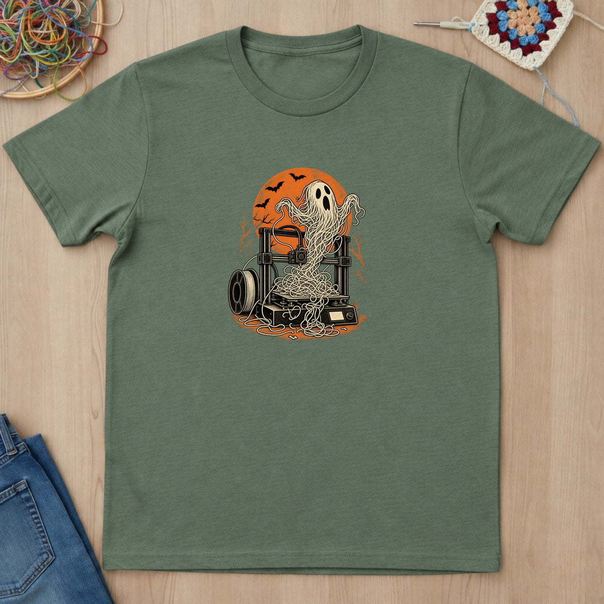 T-shirt mockup — Military Green