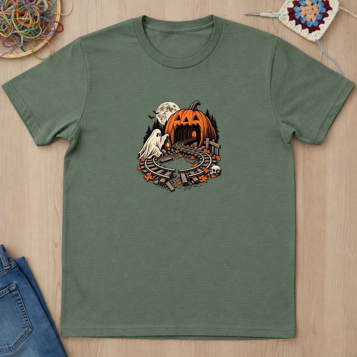 T-shirt mockup — Military Green