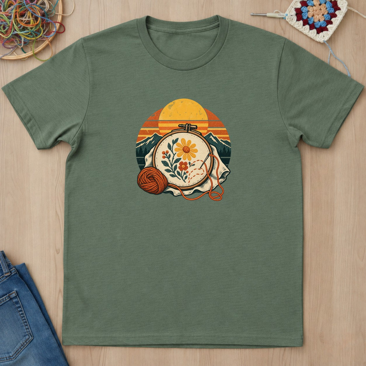 T-shirt mockup — Military Green