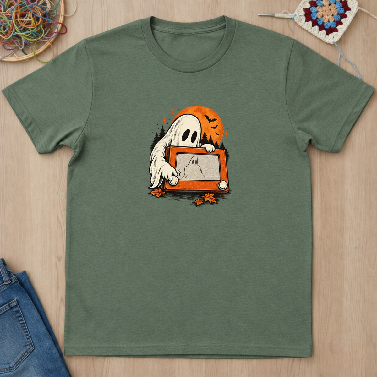 T-shirt mockup — Military Green