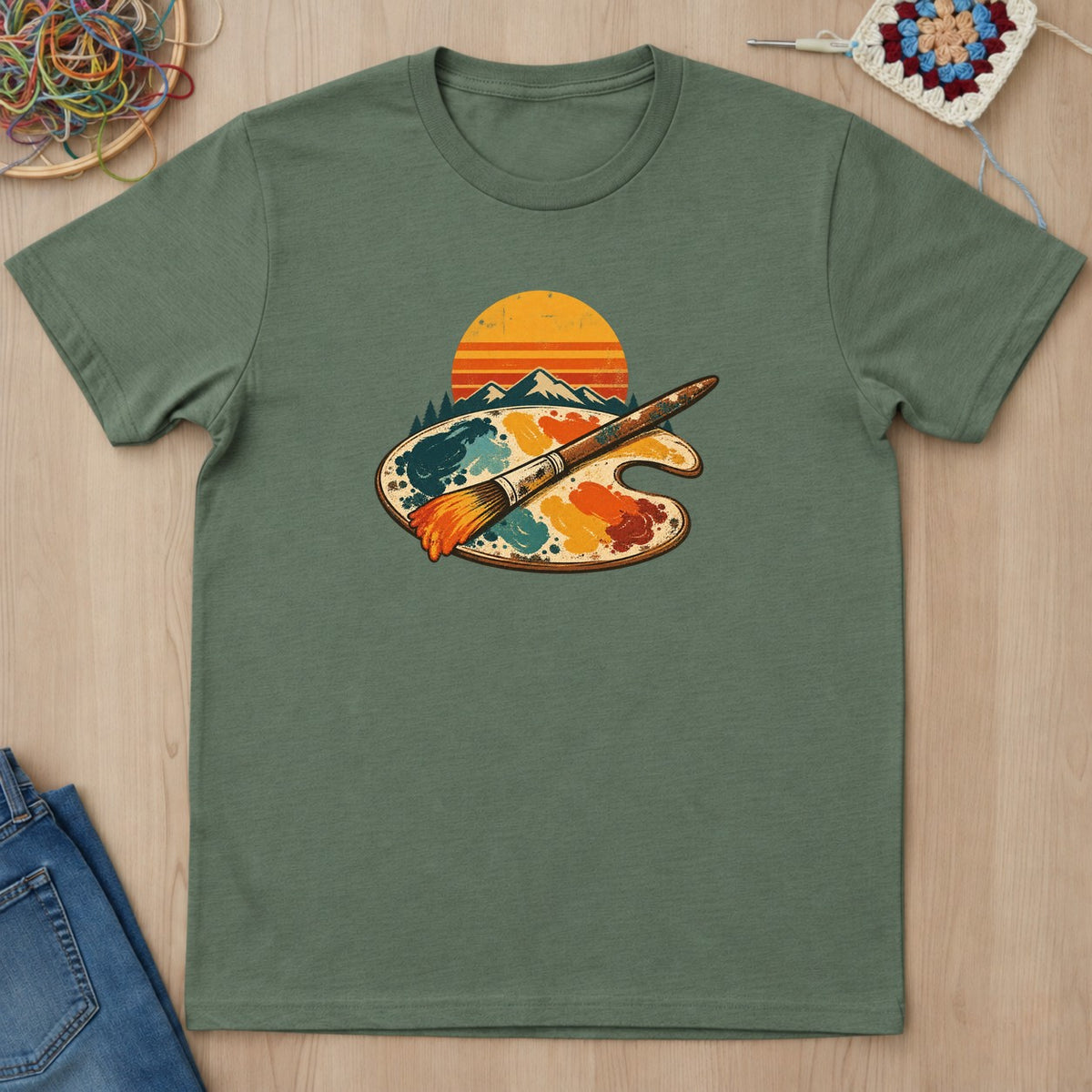 T-shirt mockup — Military Green