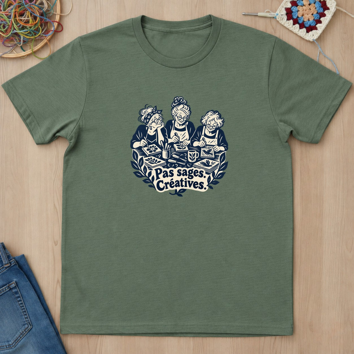 T-shirt mockup — Military Green