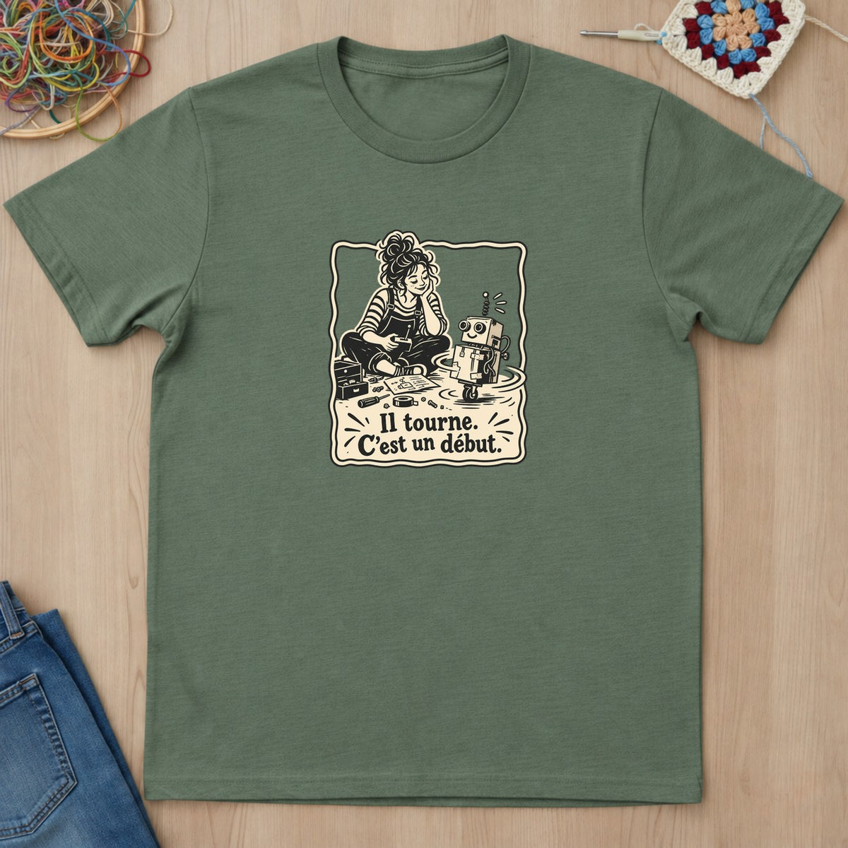 T-shirt mockup — Military Green