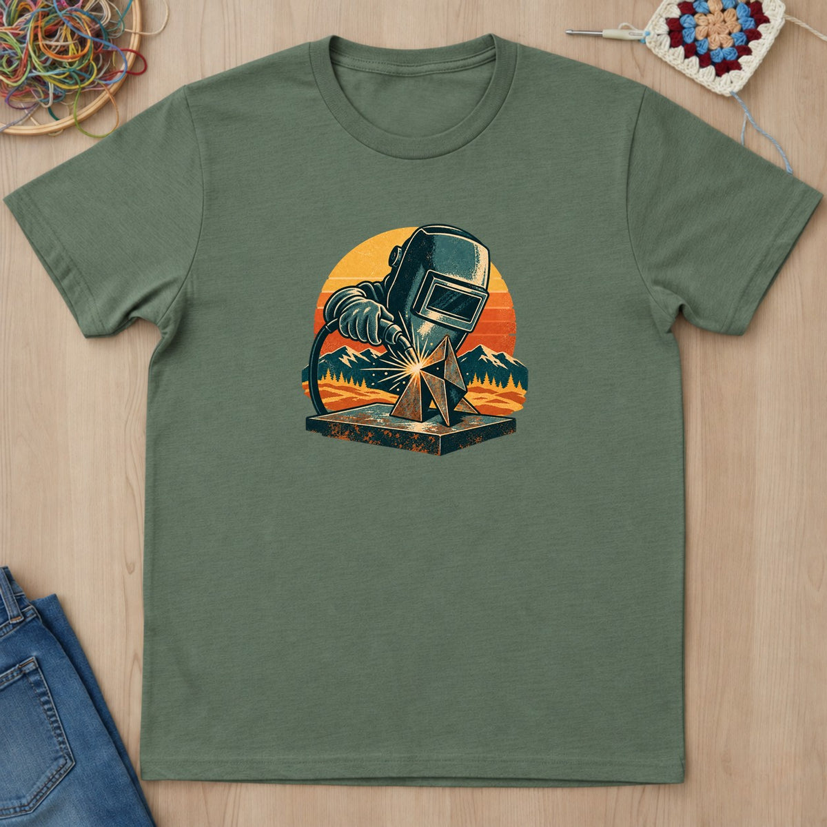 T-shirt mockup — Military Green