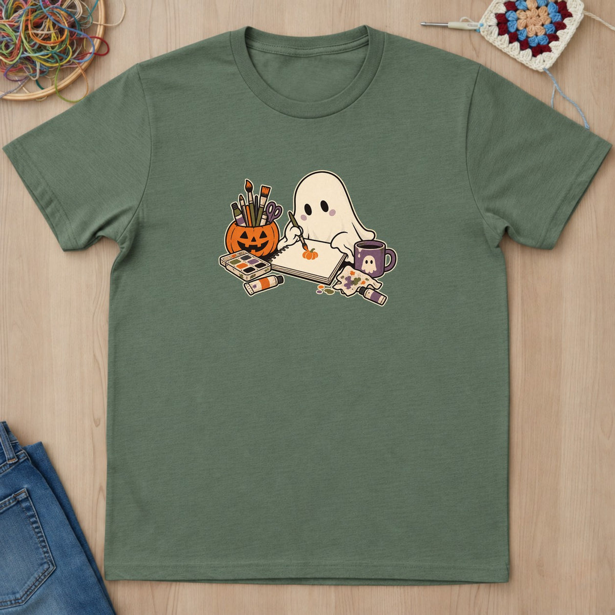 T-shirt mockup — Military Green