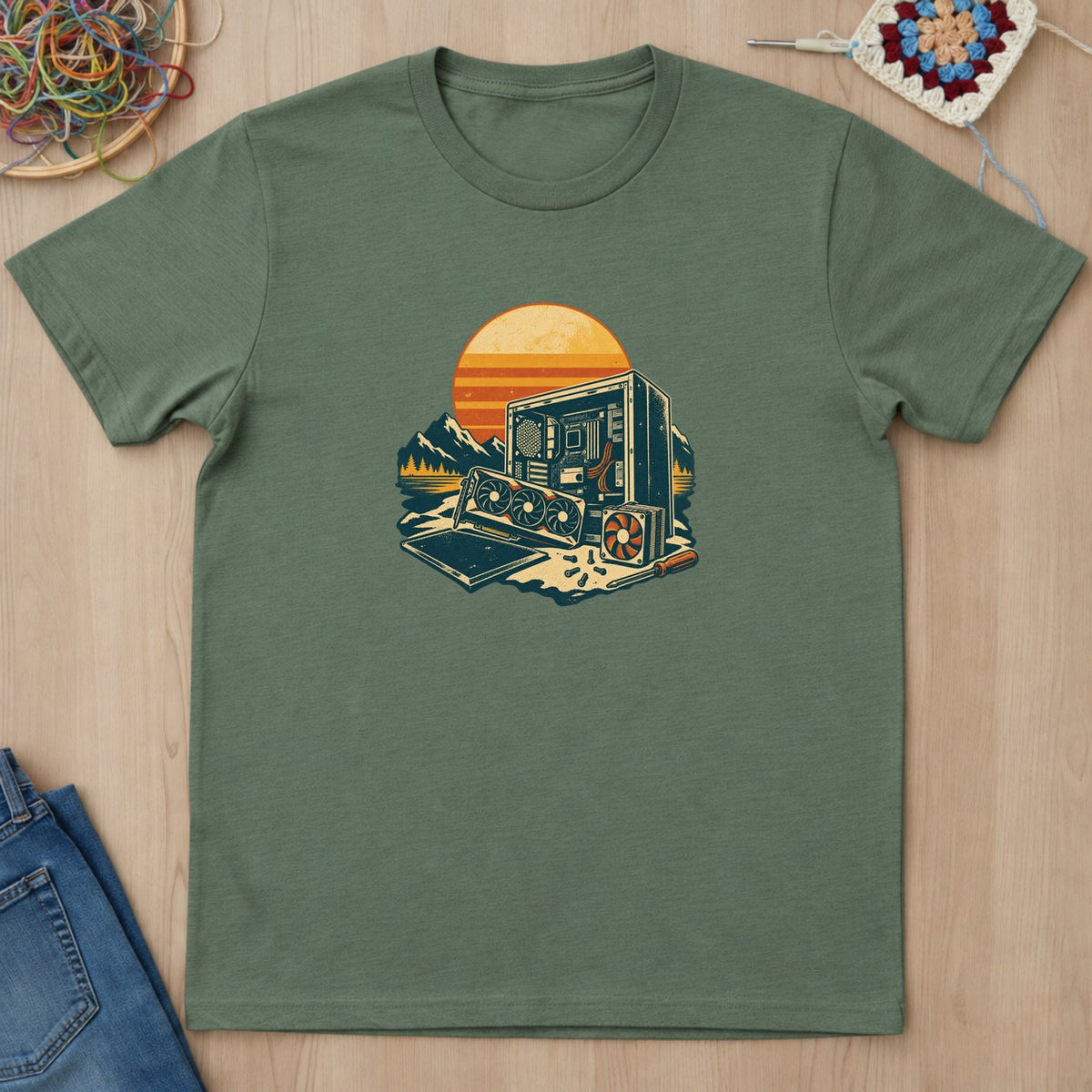 T-shirt mockup — Military Green