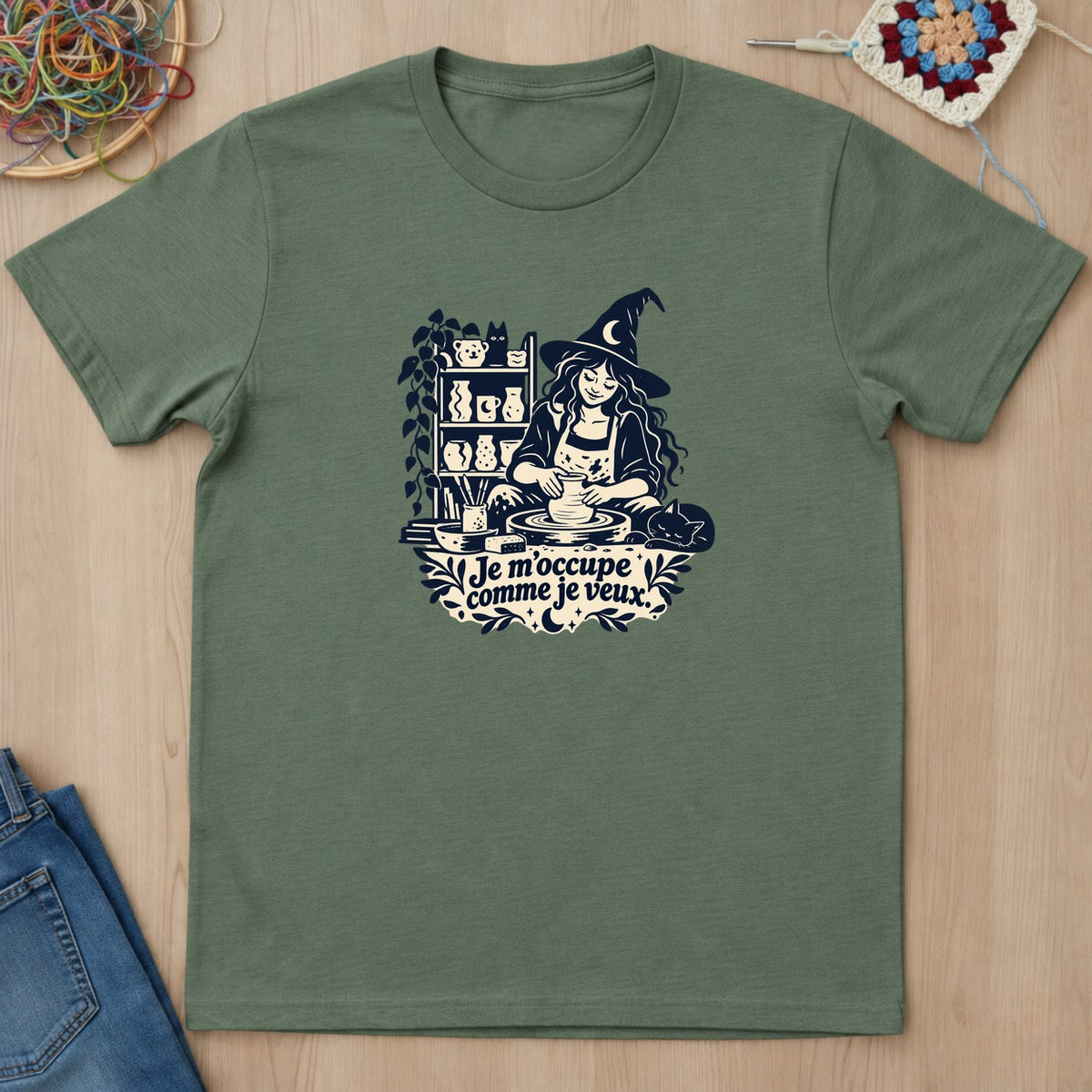 T-shirt mockup — Military Green