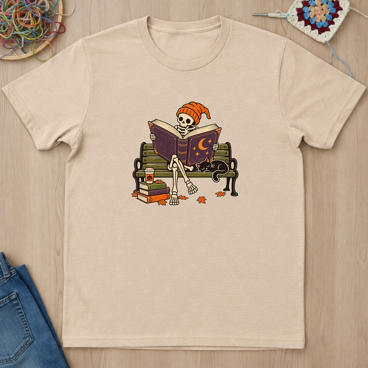 T-shirt naturel présenté à plat