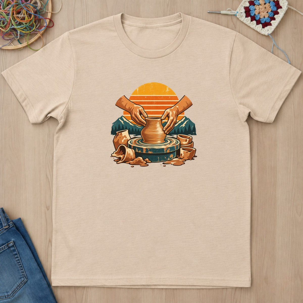 T-shirt mockup — Natural