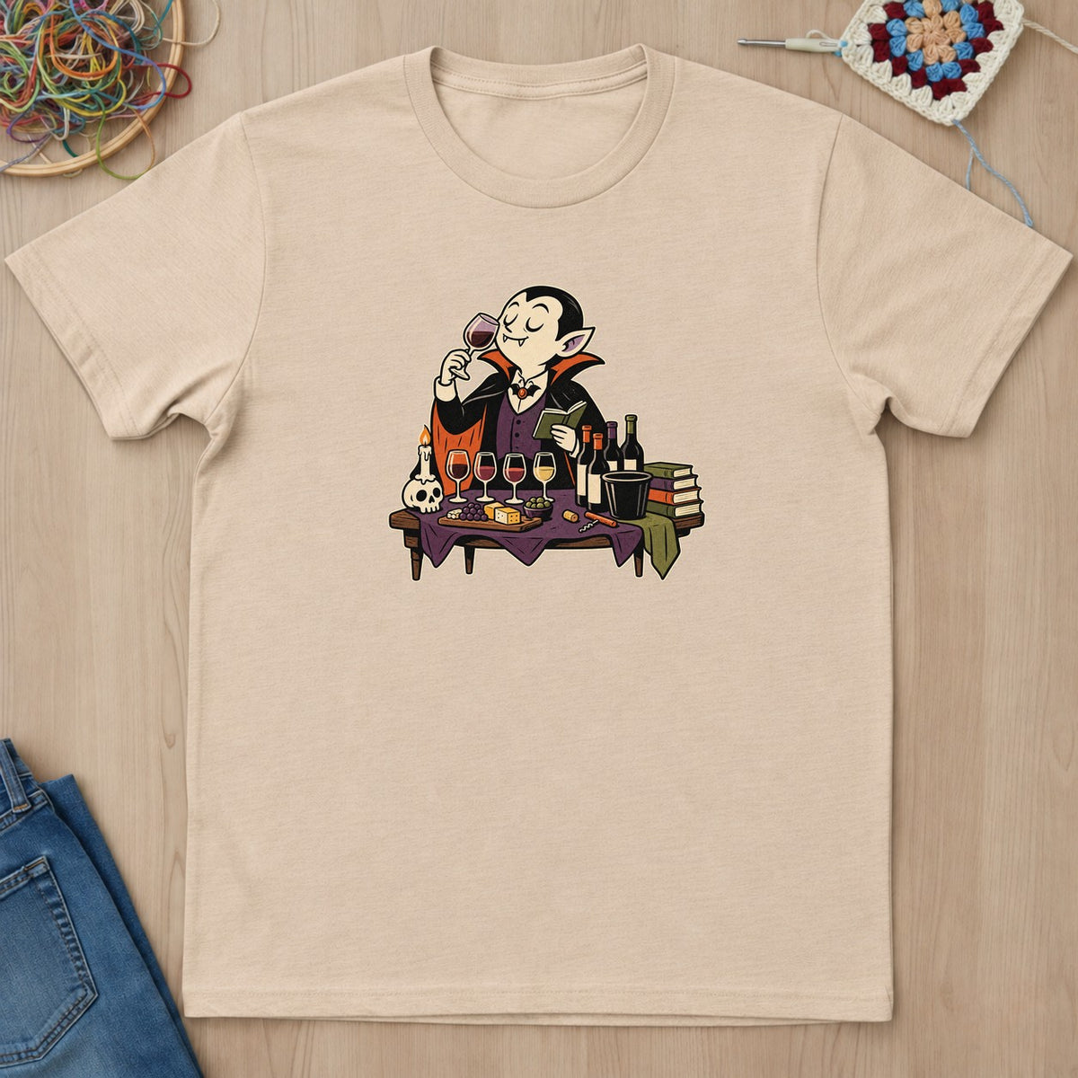 T-shirt naturel présenté à plat