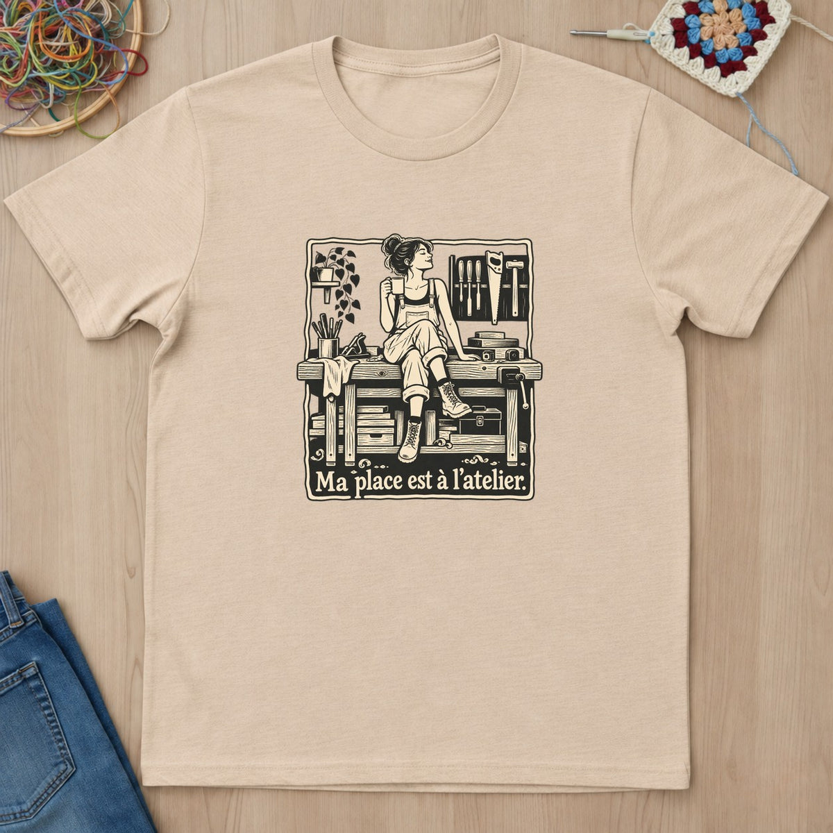 T-shirt mockup — Natural