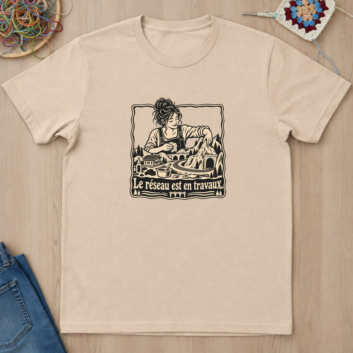 T-shirt mockup — Natural