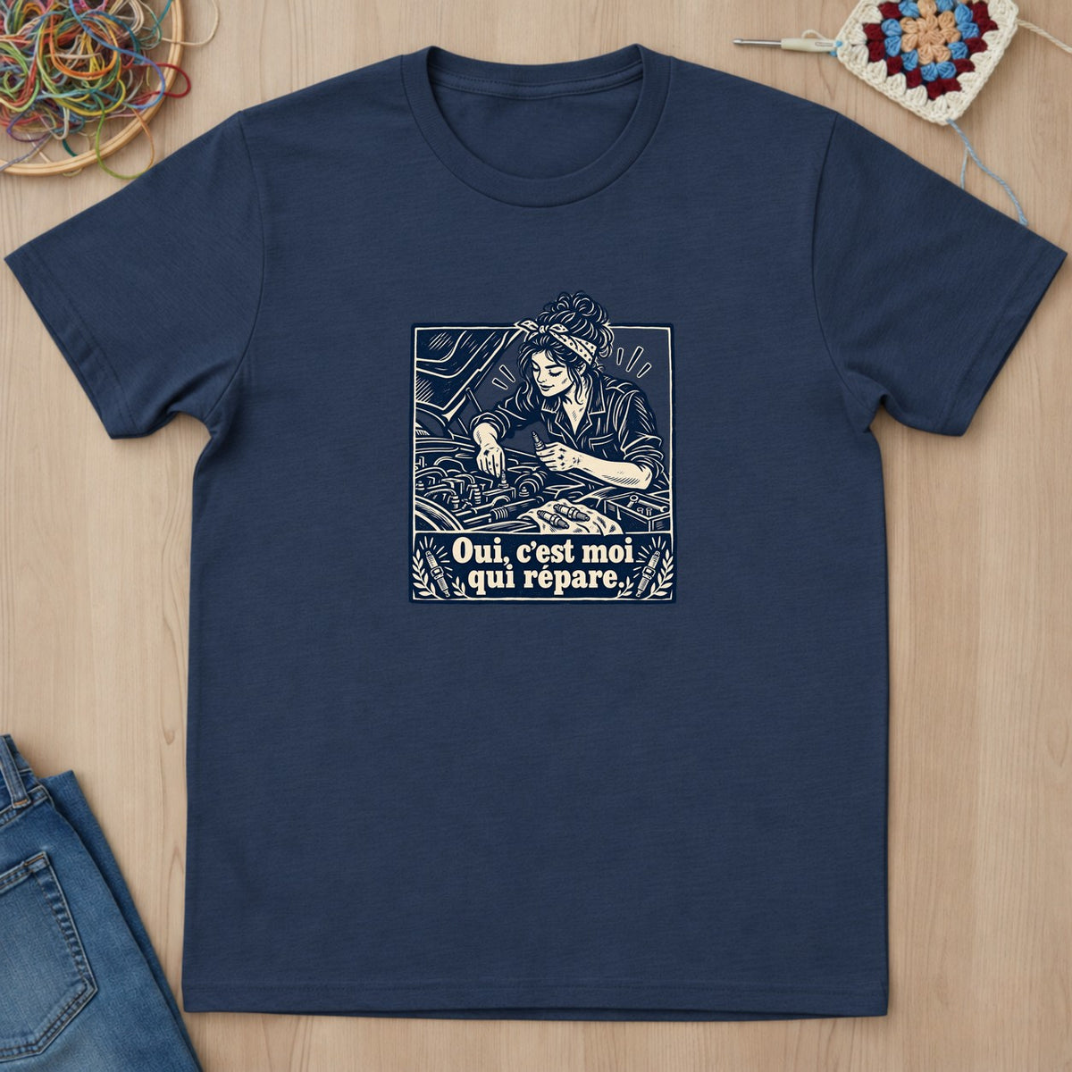 T-shirt mockup — Navy