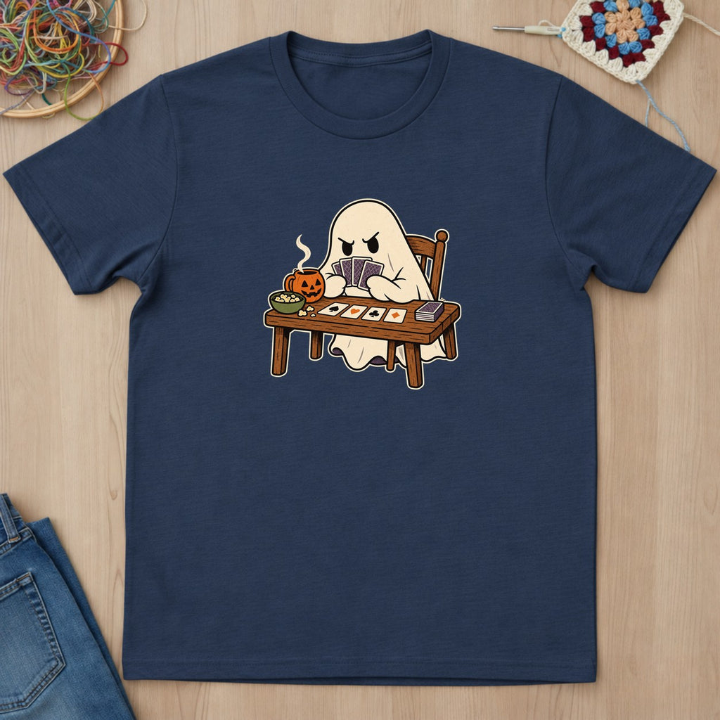 T-shirt bleu marine présenté à plat
