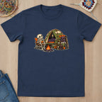 T-shirt bleu marine présenté à plat