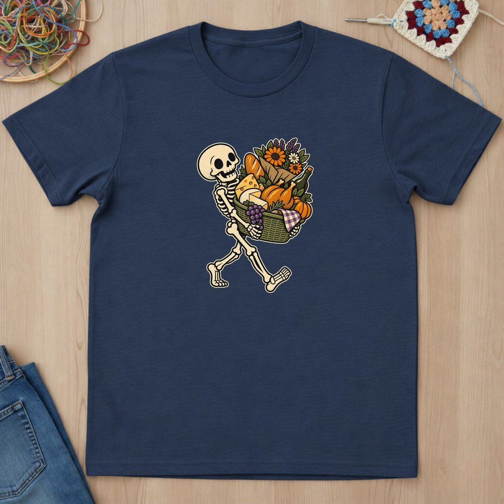 T-shirt bleu marine présenté à plat