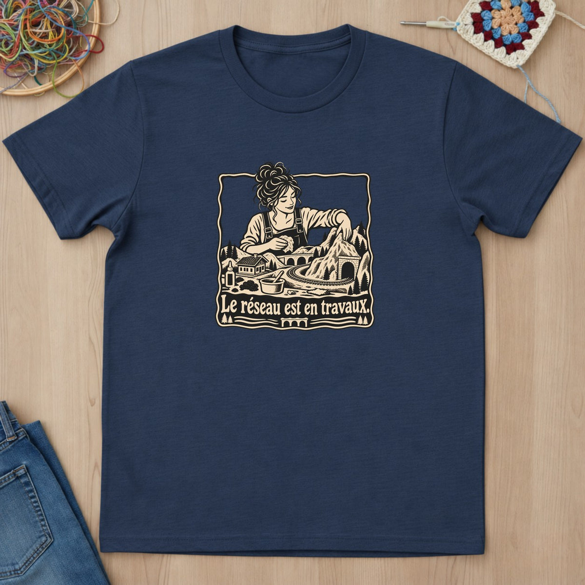 T-shirt mockup — Navy