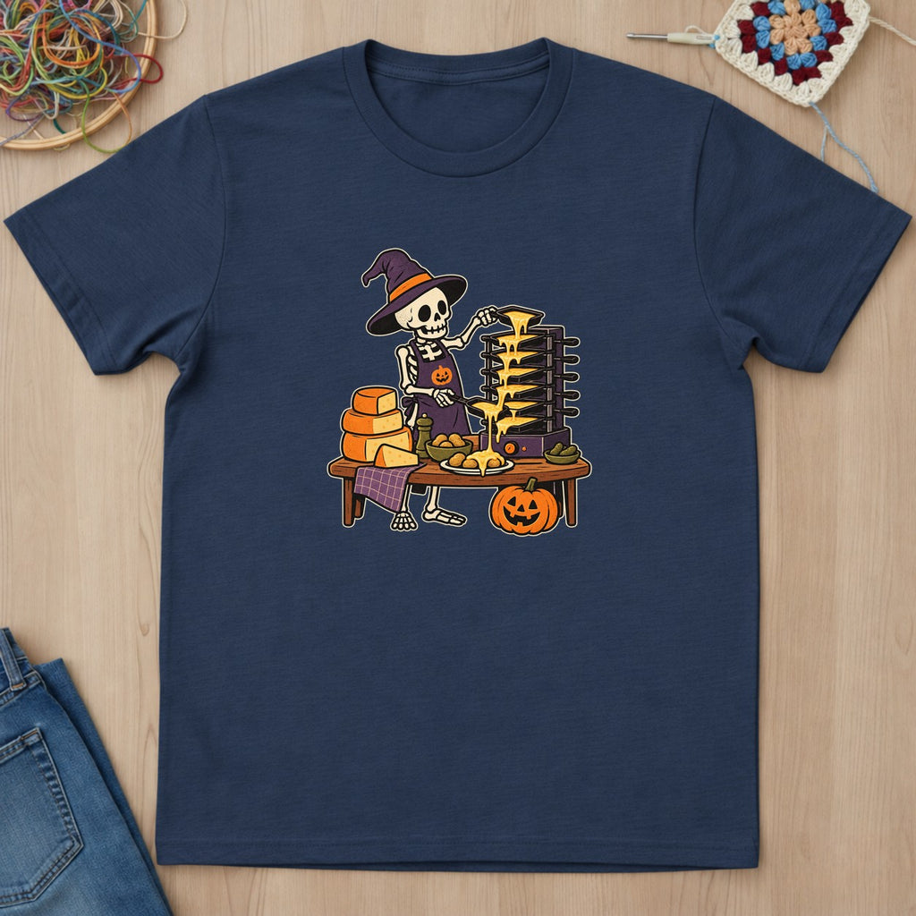 T-shirt bleu marine présenté à plat