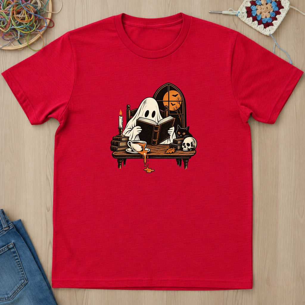 T-shirt rouge présenté à plat