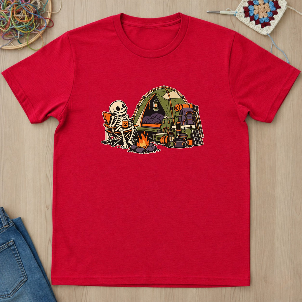 T-shirt rouge présenté à plat