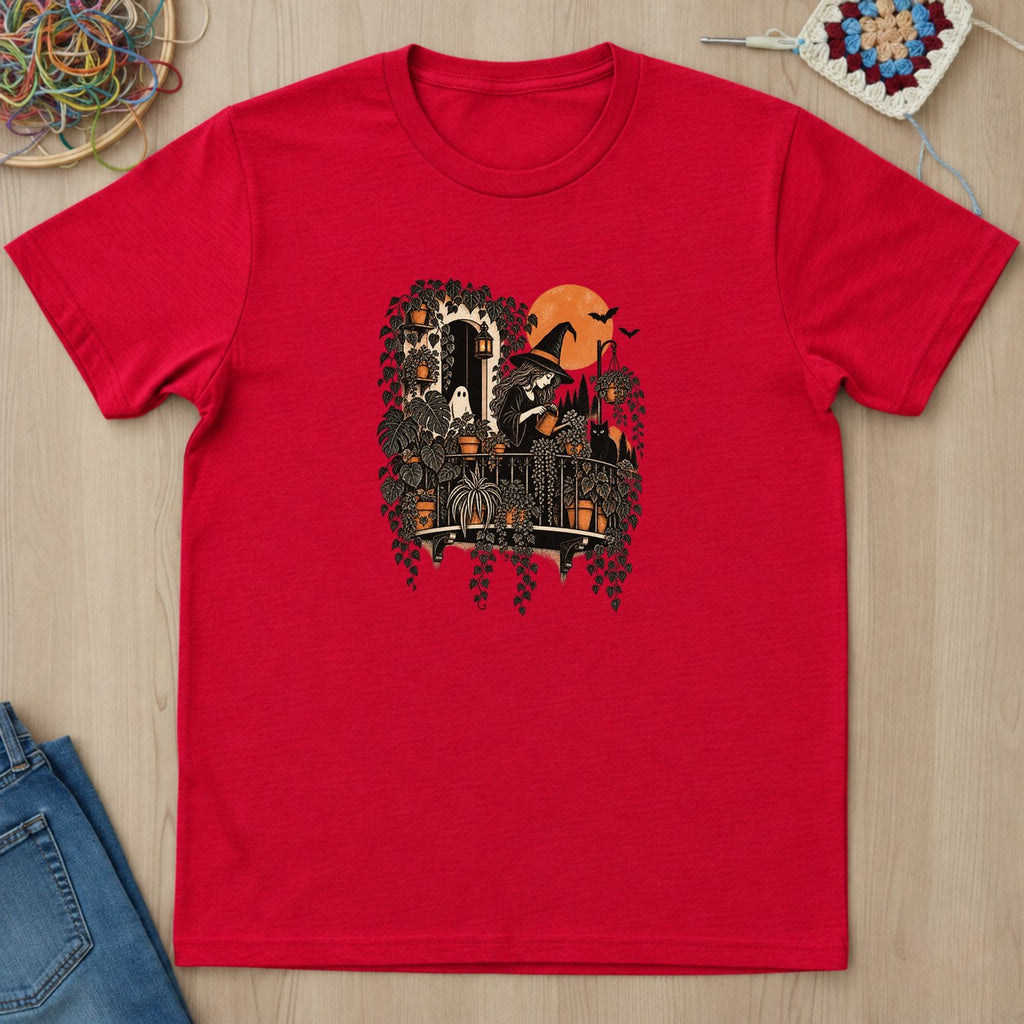 T-shirt rouge présenté à plat