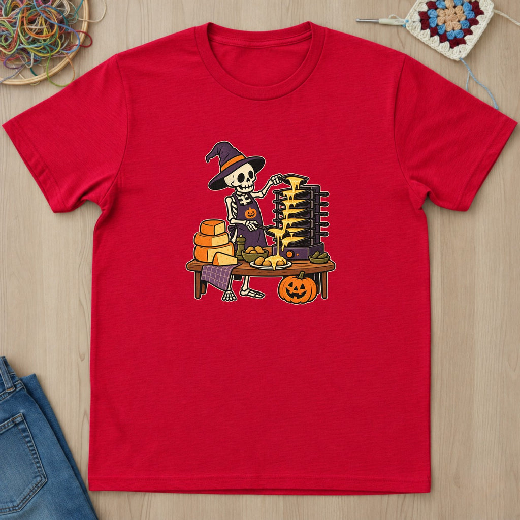 T-shirt rouge présenté à plat