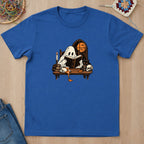 T-shirt bleu roi présenté à plat