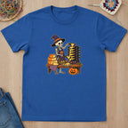 T-shirt bleu roi présenté à plat