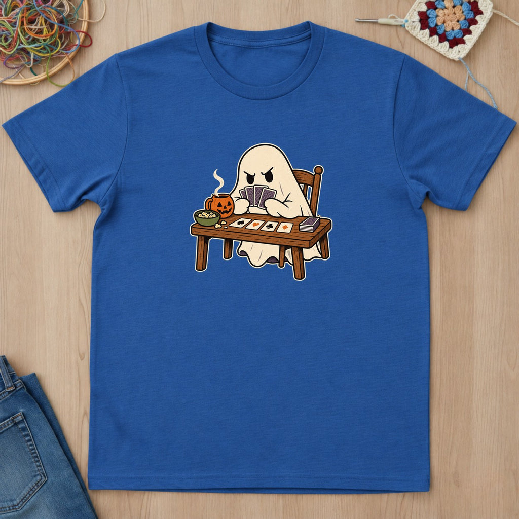 T-shirt bleu roi présenté à plat
