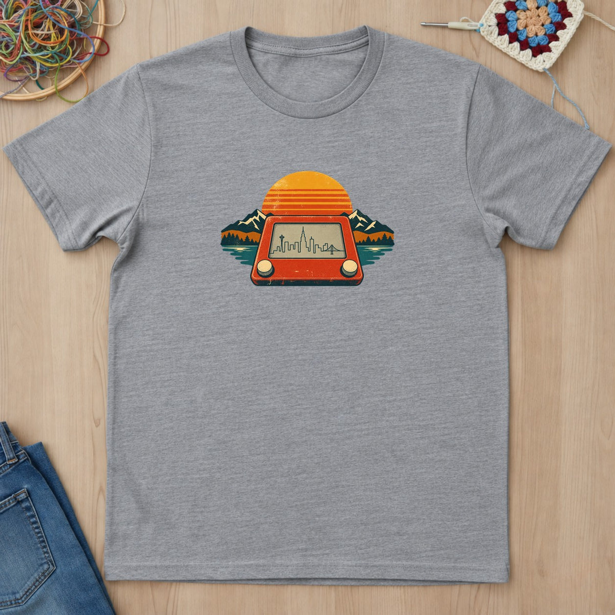 T-shirt mockup — Sport Grey