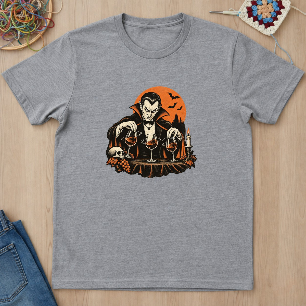 T-shirt gris sport présenté à plat