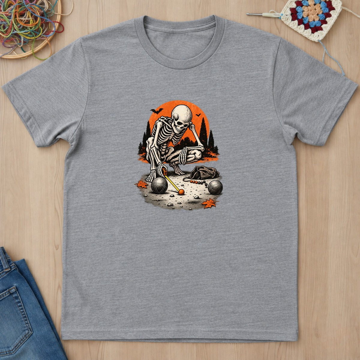 T-shirt gris sport présenté à plat