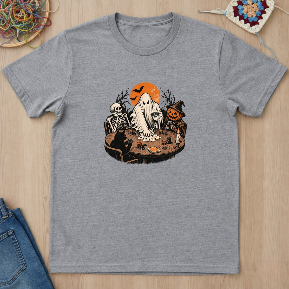 T-shirt gris sport présenté à plat