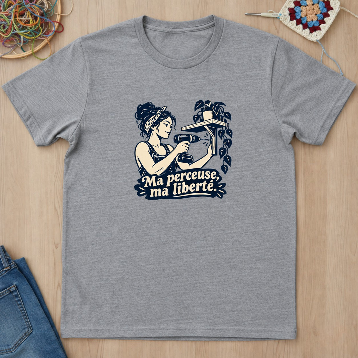 T-shirt mockup — Sport Grey