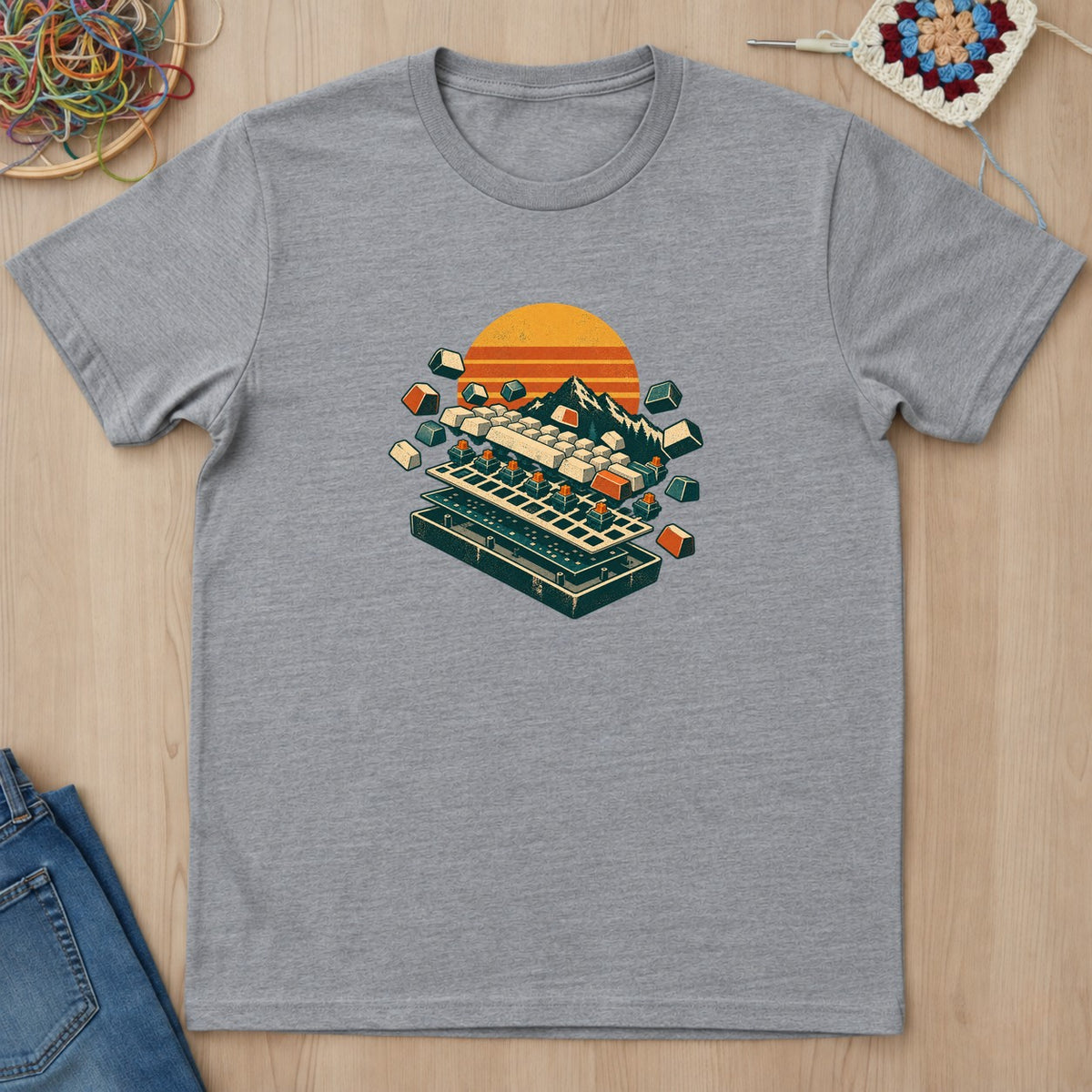 T-shirt mockup — Sport Grey