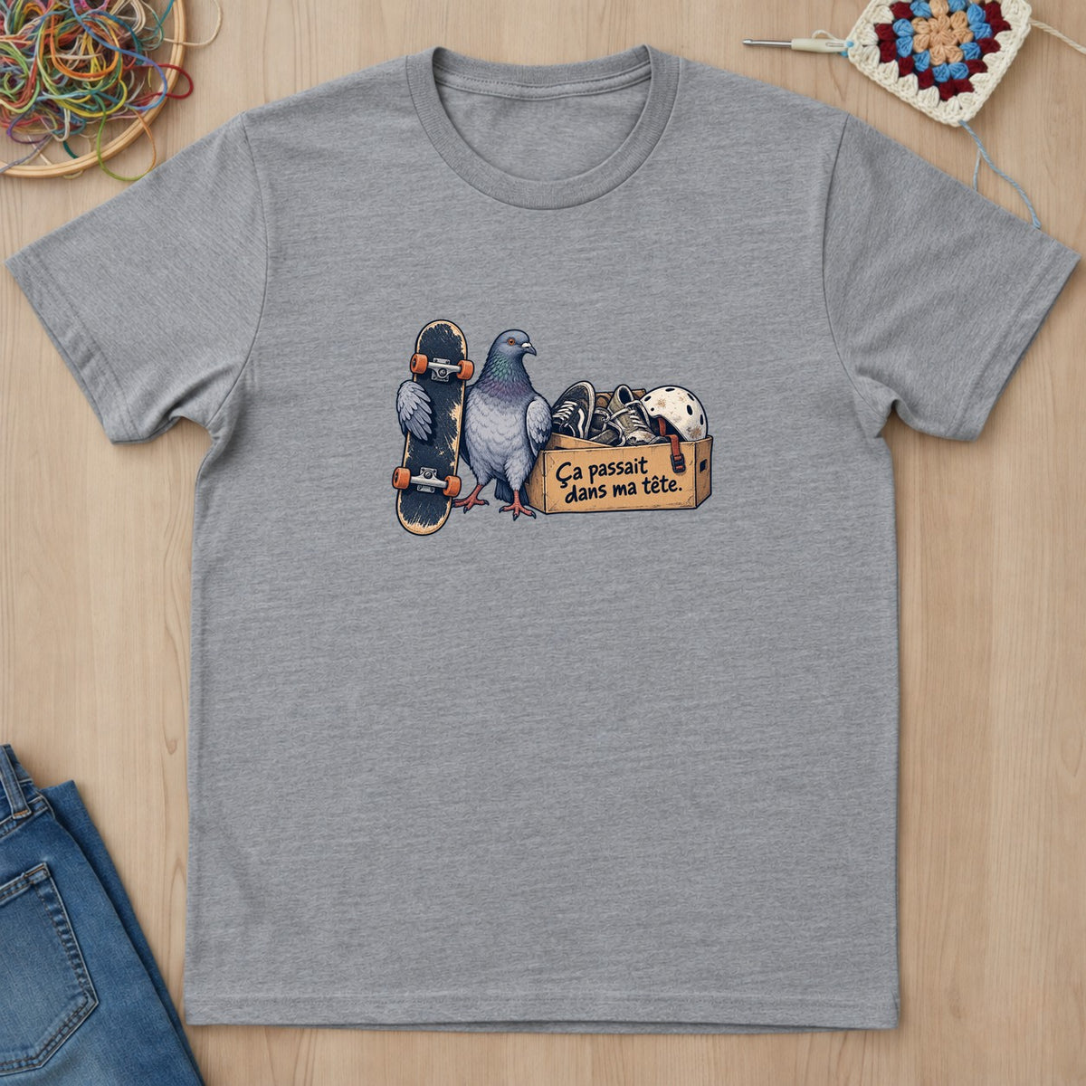 T-shirt mockup — Sport Grey