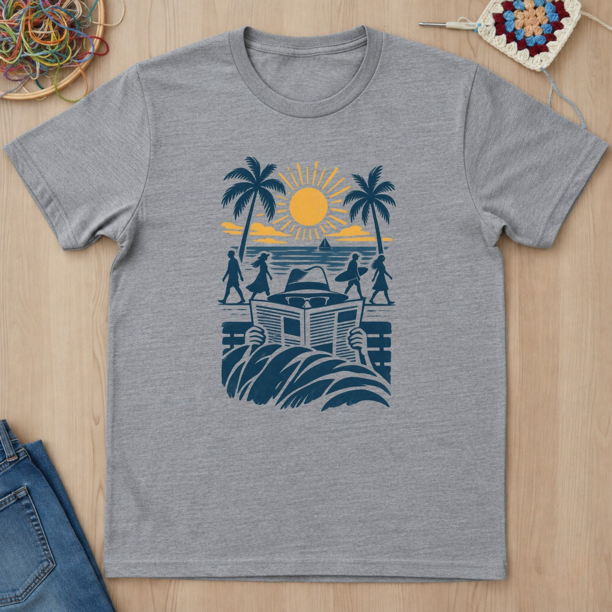 T-shirt gris sport présenté à plat