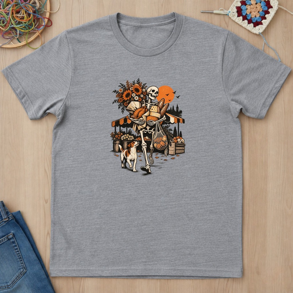T-shirt gris sport présenté à plat