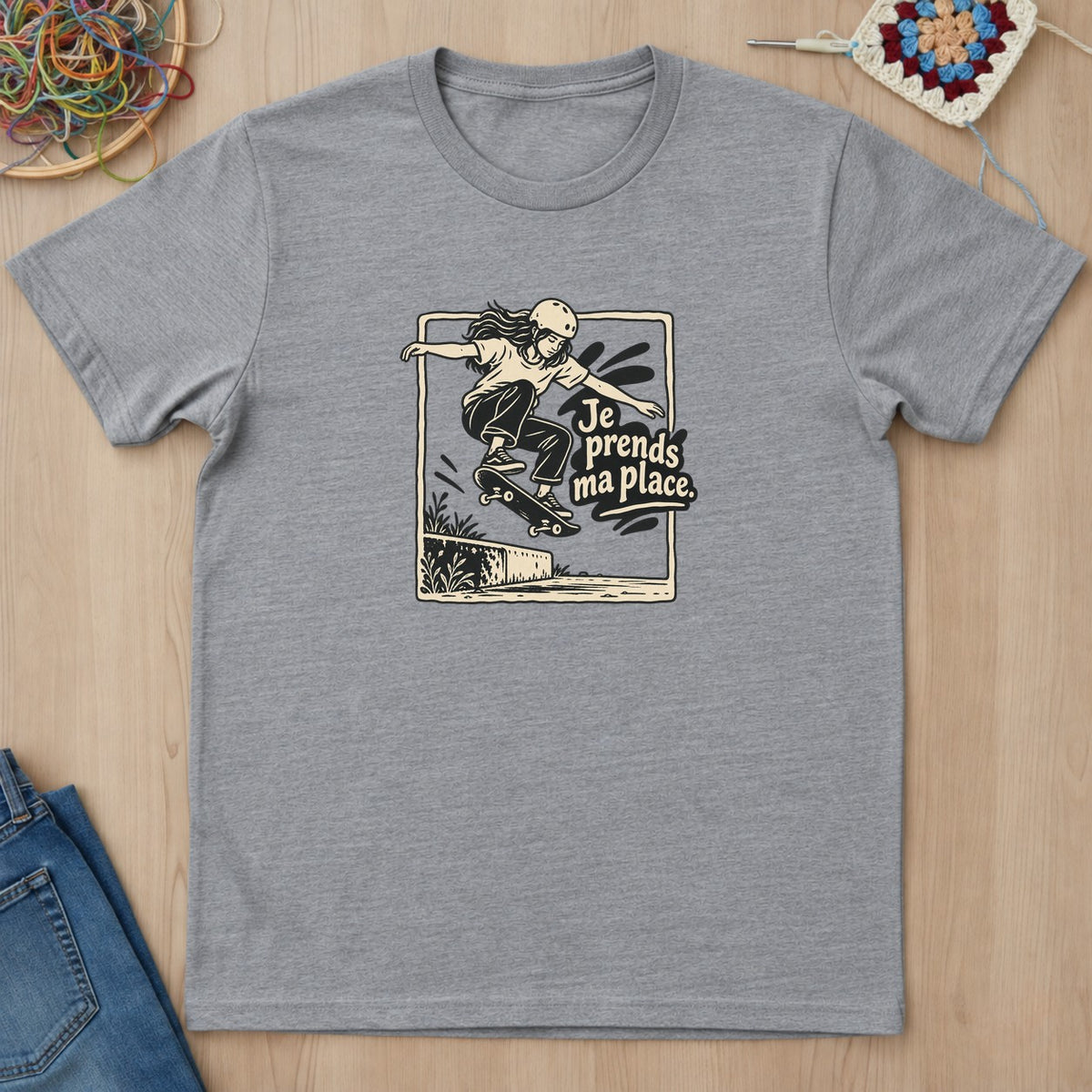 T-shirt mockup — Sport Grey