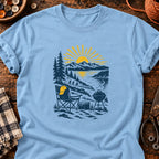 T-shirt Repos de vélo au bord du lac, coloris bleu clair