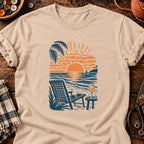 T-shirt Coucher de soleil au vin, coloris naturel