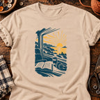 T-shirt Voyage en train et lecture, coloris naturel