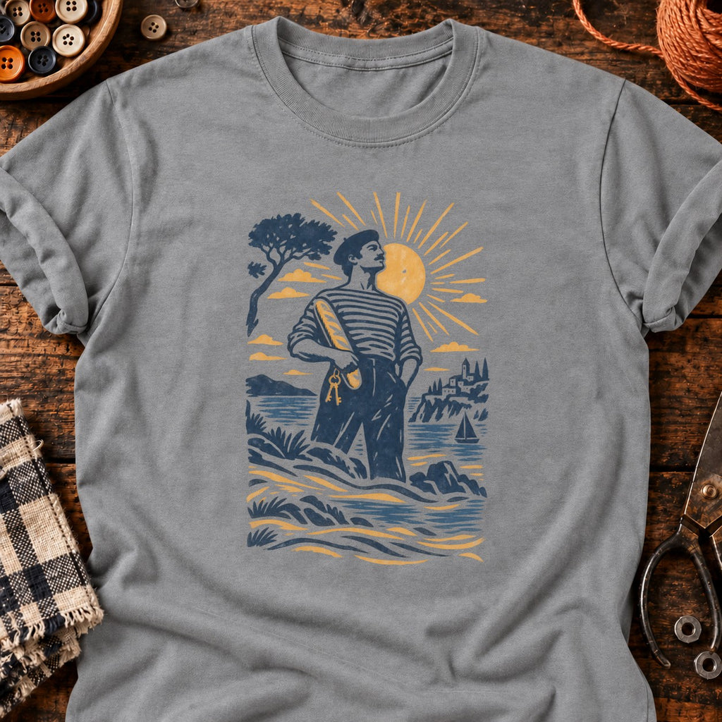 T-shirt Bien armé linocut, coloris gris sport