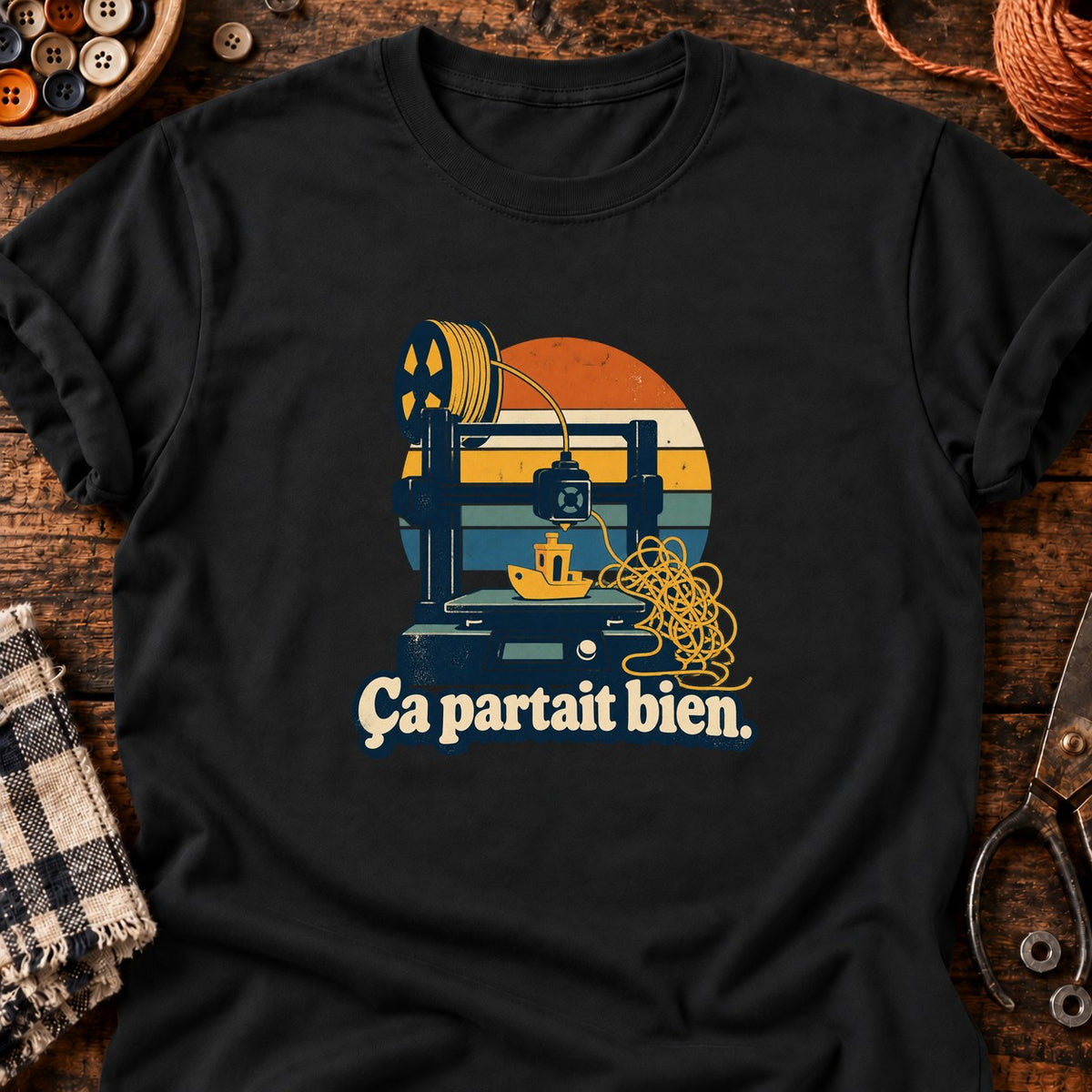 Imprimante 3D et benchy — T-shirt noir