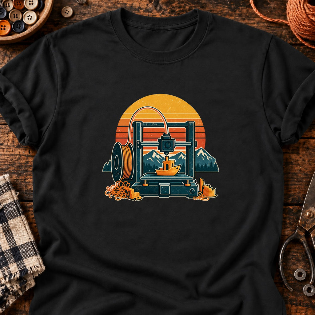 T-shirt Imprimante 3D et bateau de calibration, coloris noir