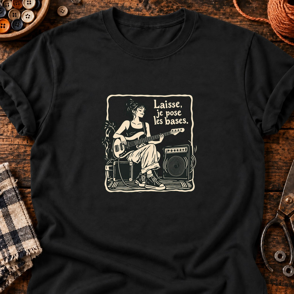 Bassiste au groove affirmé — T-shirt noir