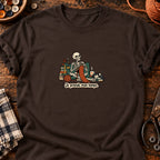 Squelette tricoteur — Je prends mon temps — T-shirt chocolat