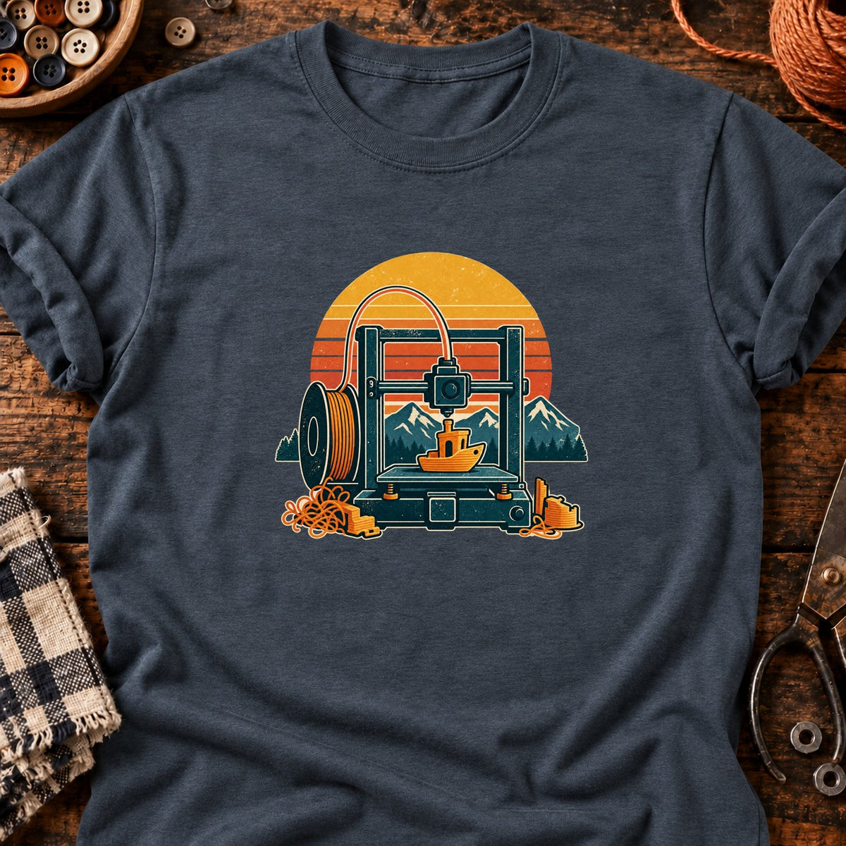 Imprimante 3D et bateau de calibration T-Shirt — T-shirt Dark Heather